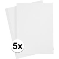 5x A4 hobby karton wit 180 grams