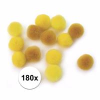Rayher hobby materialen 180x gele knutsel pompons 15 mm