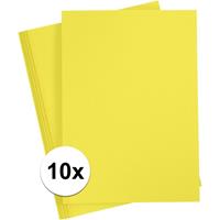 10x A4 hobby karton geel 180 grams