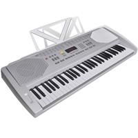 vidaXL Elektrisches Fun Keyboard 61 Tasten inkl. Notenablage Silber