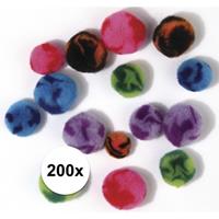 Rayher hobby materialen 200x assortiment knutsel pompons