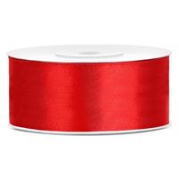 Satijn sierlint rood 25 mm Rood