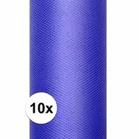 10x rollen tule stof blauw 0,15 x 9 meter Blauw