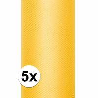 5x rollen tule stof geel 0,15 x 9 meter Geel