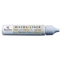 Rayher hobby materialen Wasliner kaarsstift wit met glitter 30 ml Wit