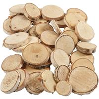 Kleine houten schijfjes mix 600 gram Bruin