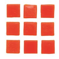 30 stuks vierkante mozaieksteentjes oranje 2 cm Rood