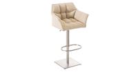 clp Barhocker Damaso Stoff creme edelstahl