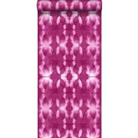 Esta Home ESTAhome behang tie-dye shibori motief intens fuchsia roze
