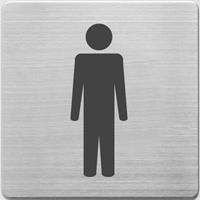 AL-450-2 Pictogram RVS 90x90x1mm - WC Mannen -