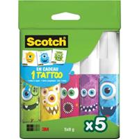 Scotch lijmstift permanent Monster, 8 g, blister met 5 stuks