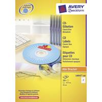 AVERY Avery Zweckform CD-Etiketten ClassicSize, weiß