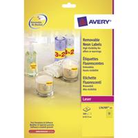 Fluorescent Yellow -circular Labels - Laser - L7670 - Avery