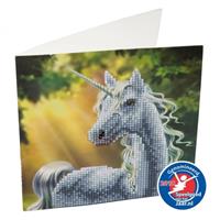 Crystal Art D.I.Y CCK-A2 - Crystal Card Kit, Sunshine Unicorn, Craft Buddy, Einhorn-Grußkarte, Bastelset