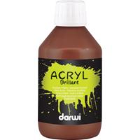 Darwi glanzende acrylverf, flacon van 250 ml, donkerbruin