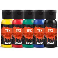 Darwi textielverf Tex, 50 ml, etuivan 5 stuks in geassorteerde kleuren