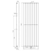 Plieger Cavallino Retto designradiator verticaal enkel middenaansluiting 1800x602mm 1205W mat zwart 7250322