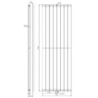 Plieger Cavallino Retto designradiator verticaal dubbel middenaansluiting 1800x602mm 1549W mat zwart 7250313