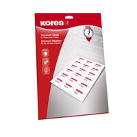 Kores Universal-Etiketten, 70 x 37 mm, weiß, 25 Blatt