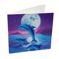 Craft Buddy CCK-A11 - Dolphin Pod, 18x18cm Crystal Art Card, Diamond Painting