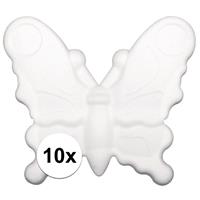 Rayher hobby materialen 10x stuks piepschuim vlinders van 12,5 cm Wit