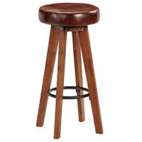 vidaXL Barstoelen 2 st 45x45x76 cm massief acaciahout echt leer