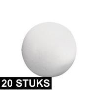 Rayher hobby materialen 20x Piepschuim ballen/bollen van 3 cm hobby vormen Wit