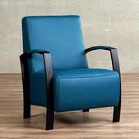 Gijs Meubels Leren fauteuil glory, turquoise leer, turquoise stoel