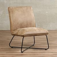 Gijs Meubels Leren fauteuil less, bruin leer, bruine stoel