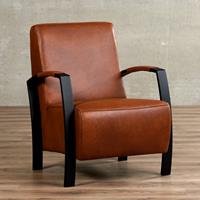 Gijs Meubels Leren fauteuil glory, bruin leer, bruine stoel