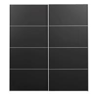 Leen Bakker Schuifdeurkast Verona wit - zwart - 200x182x64 cm