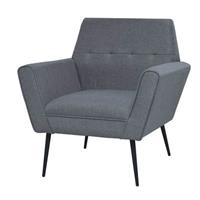 VidaXL Fauteuil staal en stof lichtgrijs