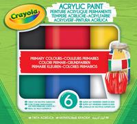 Crayola Acrylverf Primaire tinten - 6 stuks