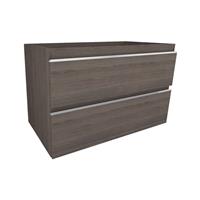 Wiesbaden Badkamermeubelset  Sigid 80x46x58 cm Gefineerd Houtnerf Grijs (1 kraangat, 2 lades)