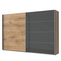 home24 Wimex Schwebetürenschrank Easy Plus I Plankeneiche Dekor/Grau 270x210x65 cm (BxHxT) 2-türig Spanplatte Modern