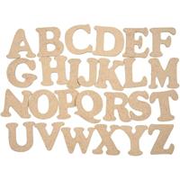 52x Houten alfabet letters 4 cm Bruin