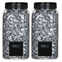 Mica Decorations Decoratie/hobby stenen zilver 2 kg Zilver