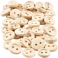 150x Houten knopen 11 mm Beige