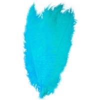 10x Grote decoratie veren/struisvogelveren turquoise 50 cm Turquoise
