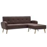 vidaXL Sofa in L-Form Stoffbezug 186 x 136 x 79 cm  Braun
