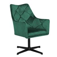 Beliani - Trendy Sessel samtige Polsterbezug Standfuß drehbar dunkelgrün vaksala - Grün