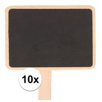 10x Krijtbordjes/memobordjes op knijper 7 x 5 cm Zwart