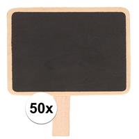 50x Krijtbordjes/memobordjes op knijper 7 x 5 cm Zwart
