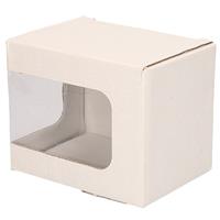 Kartonnen cadeaudoosje met venster 12 x 9 x 10 cm Wit