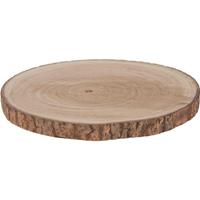 1x Woondecoratie ronde boomschijf 40 cm van Paulowna hout Bruin