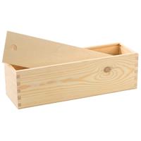 Houten hobby/knutsel kist met schuifdeksel 33,5 x 9 x 9,5 cm Beige