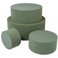 Rayher hobby materialen 3x Ronde groene steekschuim/oase nat 20 x 8 cm Groen
