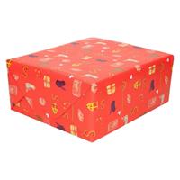 Bellatio 25x Sinterklaas inpakpapier/cadeaupapier print rood 250 x 70 cm Multi