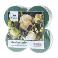 8x Rond groen steekschuim/oase blok nat 8 x 5 cm Groen