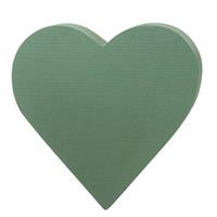 2x Hart vormig groen steekschuim/oase nat 30 cm Groen